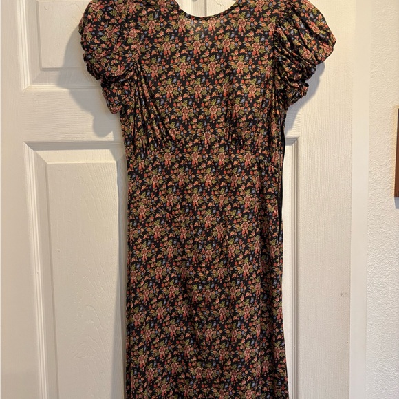 Doen Black Floral Midi Dress with Multicolor Print - Picture 3 of 5